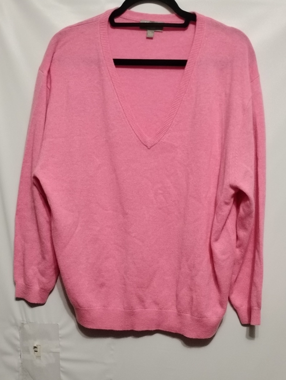 J. CREW Cashmere Relaxef Classic V-Neck Women's M Slouchy Sweater - Pink